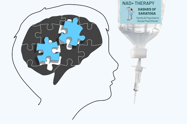 NAD+ Therapy - brain with puzzle pieces